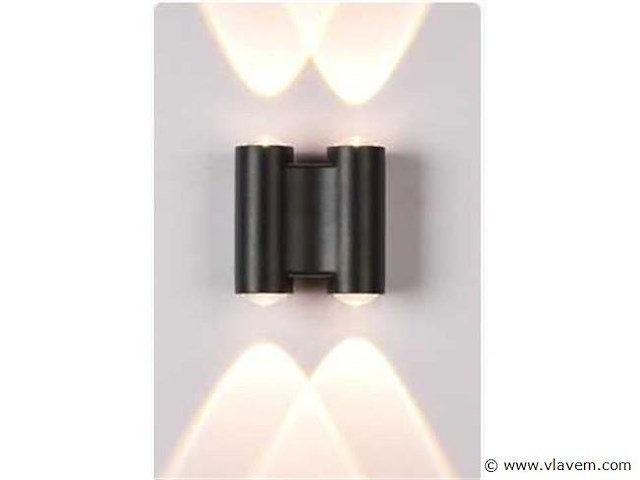 Bidirectioneel led wandlamp sw-47-2 – 4w – ip54 – zwart (x4) - afbeelding 2 van  4