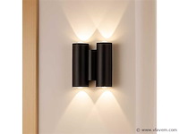 Bidirectioneel led wandlamp sw-47-2 – 4w – ip54 – zwart (x4) - afbeelding 1 van  4