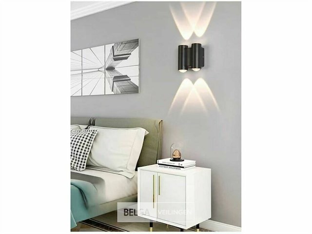 Bidirectioneel led wandlamp sw-47-2 – 4w – ip54 – zwart (x4) - afbeelding 5 van  5