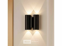 Bidirectioneel led wandlamp sw-47-2 – 4w – ip54 – zwart (x4) - afbeelding 2 van  5