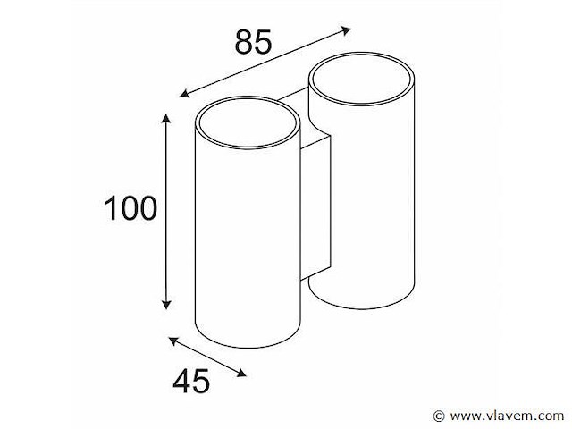 Bidirectioneel led wandlamp sw 47.2 . 4w . ip54 . zwart (x10) - afbeelding 3 van  4