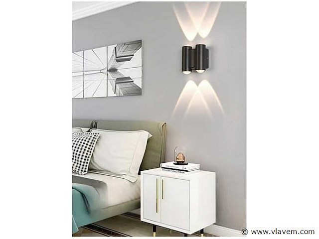 Bidirectioneel led wandlamp sw 47.2 . 4w . ip54 . zwart (x10) - afbeelding 4 van  4