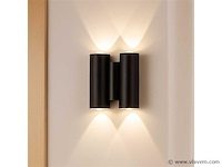 Bidirectioneel led wandlamp sw 47.2 . 4w . ip54 . zwart (x4) - afbeelding 1 van  4