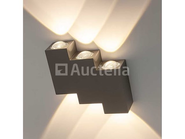 Bidirectionele led wandlamp sw 45-3 - 6w - ip54 - zwart (x8) - afbeelding 3 van  3