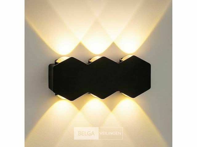Bidirectionele led wandlamp sw 45-3 - 6w - ip54 - zwart (x8) - afbeelding 3 van  5