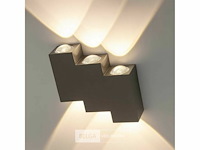 Bidirectionele led wandlamp sw 45-3 - 6w - ip54 - zwart (x8) - afbeelding 1 van  4