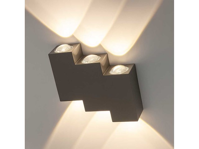 Bidirectionele led wandlamp sw-45-3 – 6w – ip54 – zwart (x8) - afbeelding 1 van  2