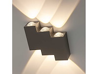 Bidirectionele led wandlamp sw-45-3 – 6w – ip54 – zwart (x8) - afbeelding 1 van  2