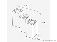 Bidirectionele led wandlamp sw-45-3 – 6w – ip54 – zwart (x8) - afbeelding 3 van  3