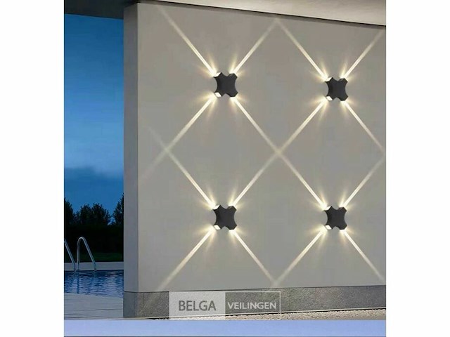 Bidirectionele led wandlamp sw 45-4 - 8w - ip54 - zwart (x4) - afbeelding 1 van  5
