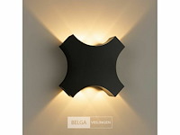 Bidirectionele led wandlamp sw 45-4 - 8w - ip54 - zwart (x4) - afbeelding 4 van  5