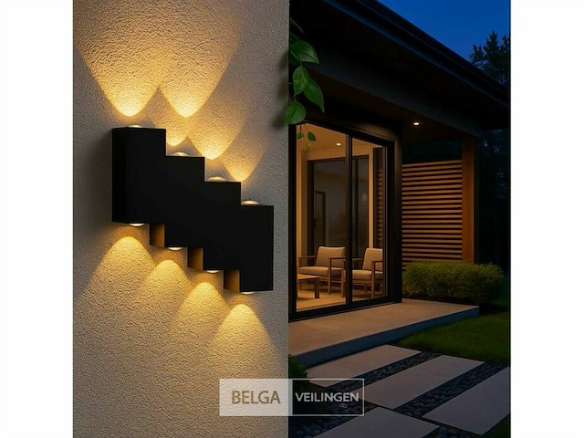 Bidirectionele led wandlamp sw-45-4 – 8w – ip54 – zwart (x8) - afbeelding 1 van  4