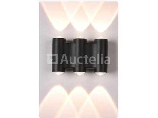 Bidirectionele led wandlamp sw 47-3 _ 6w _ ip54 _ zwart (4x) - afbeelding 1 van  3