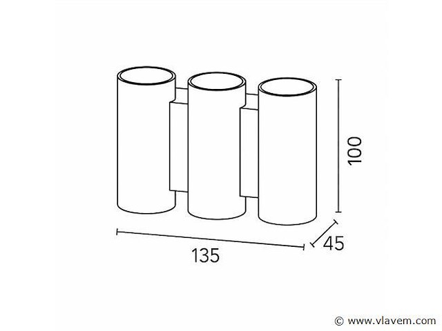 Bidirectionele led wandlamp sw-47-3 _ 6w _ ip54 _ zwart (4x) - afbeelding 2 van  3