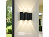 Bidirectionele led wandlamp sw-47-3 _ 6w _ ip54 _ zwart (4x) - afbeelding 1 van  4