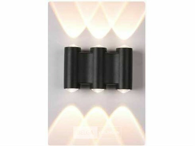 Bidirectionele led wandlamp sw-47-3 _ 6w _ ip54 _ zwart (4x) - afbeelding 4 van  4