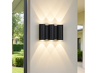 Bidirectionele led wandlamp sw-47-3 _ 6w _ ip54 _ zwart (8x) - afbeelding 1 van  3