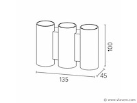 Bidirectionele led wandlamp sw-47-3 _ 6w _ ip54 _ zwart (8x) - afbeelding 2 van  3