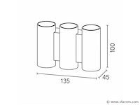 Bidirectionele led wandlamp sw-47-3 _ 6w _ ip54 _ zwart (8x) - afbeelding 2 van  3