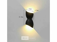 Bidirectionele led wandlamp sw 47-3 _ 6w _ ip54 _ zwart (8x) - afbeelding 3 van  5