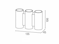Bidirectionele led wandlamp sw-47-3 _ 6w _ ip54 _ zwart (8x) - afbeelding 3 van  4