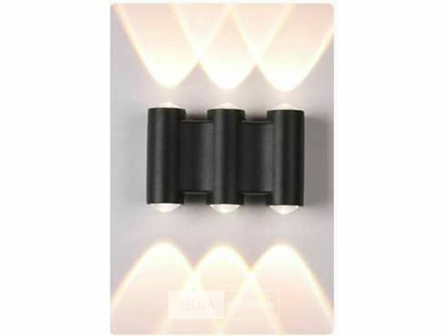 Bidirectionele led wandlamp sw-47-3 _ 6w _ ip54 _ zwart (8x) - afbeelding 4 van  4