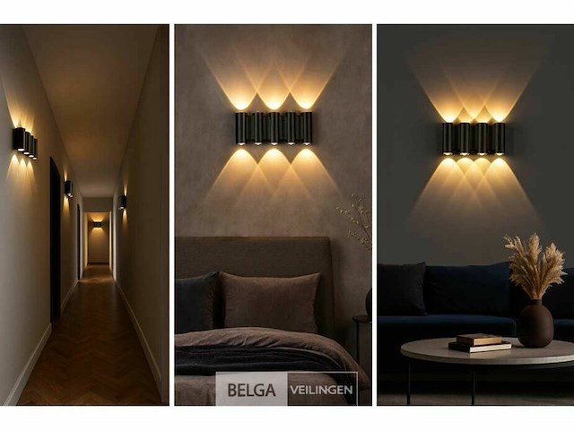 Bidirectionele led wandlamp sw 47-4 - 8w - ip54 - zwart (x4) - afbeelding 3 van  5