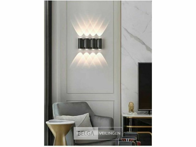 Bidirectionele led wandlamp sw 47-4 - 8w - ip54 - zwart (x4) - afbeelding 4 van  5