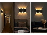 Bidirectionele led wandlamp sw 47-4 - 8w - ip54 - zwart (x8) - afbeelding 3 van  5