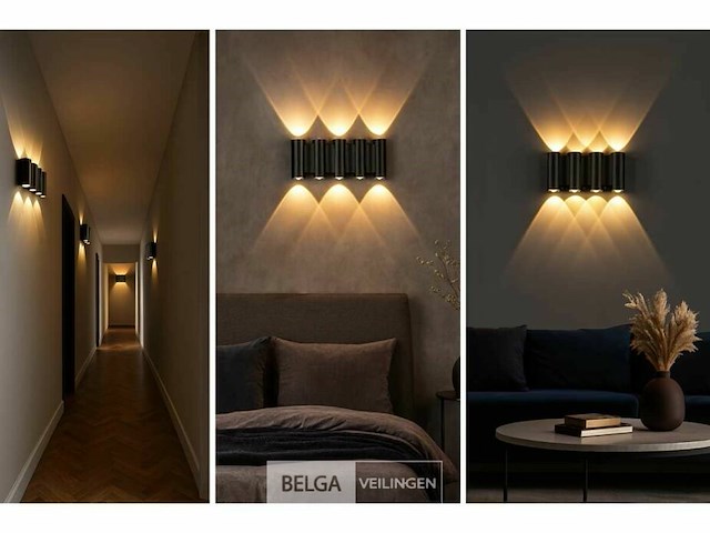 Bidirectionele led wandlamp sw-47-4 – 8w – ip54 – zwart (x4) - afbeelding 3 van  5