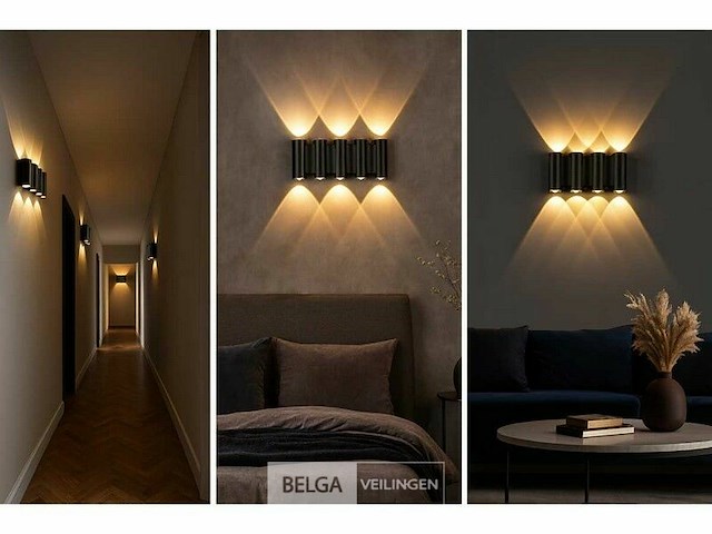 Bidirectionele led wandlamp sw-47-4 – 8w – ip54 – zwart (x4) - afbeelding 3 van  5