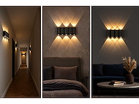Bidirectionele led wandlamp sw-47-4 – 8w – ip54 – zwart (x8) - afbeelding 1 van  2
