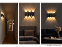 Bidirectionele led wandlamp sw-47-4 – 8w – ip54 – zwart (x8) - afbeelding 2 van  4