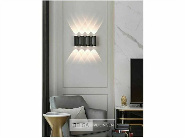 Bidirectionele led wandlamp sw-47-4 – 8w – ip54 – zwart (x8) - afbeelding 4 van  5