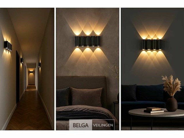 Bidirectionele led wandlamp sw-47-4 – 8w – ip54 – zwart (x8) - afbeelding 3 van  5