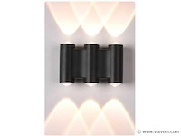 Bidirectionele led wandlamp sw 47.3 _ 6w _ ip54 _ zwart (4x) - afbeelding 3 van  3