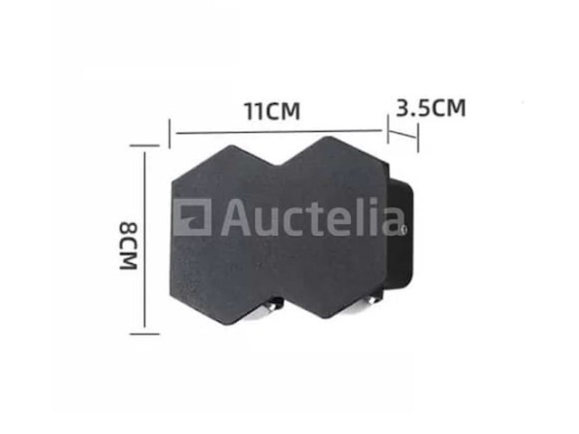 Bidirectionele led wandlamp sw 51-2 - 4w - ip54 - zwart (x4) - afbeelding 1 van  4