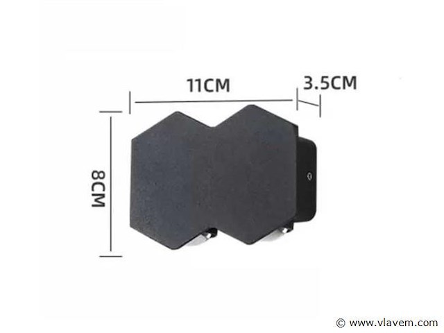 Bidirectionele led wandlamp sw-51-2 – 4w – ip54 – zwart (x10) - afbeelding 4 van  4