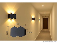 Bidirectionele led wandlamp sw-51-2 – 4w – ip54 – zwart (x5) - afbeelding 3 van  4