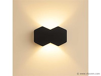 Bidirectionele led wandlamp sw-51-2 – 4w – ip54 – zwart (x5) - afbeelding 2 van  4