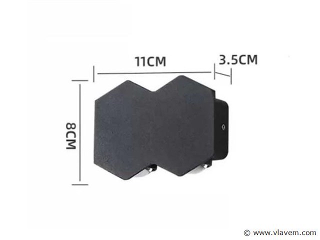 Bidirectionele led wandlamp sw-51-2 – 4w – ip54 – zwart (x5) - afbeelding 4 van  4