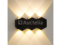 Bidirectionele led wandlamp sw 51-3 - 6w - ip54 - zwart (x4) - afbeelding 1 van  4