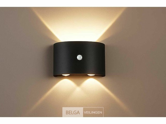 Bidirectionele led wandlamp sw 51-3 - 6w - ip54 - zwart (x4) - afbeelding 1 van  4