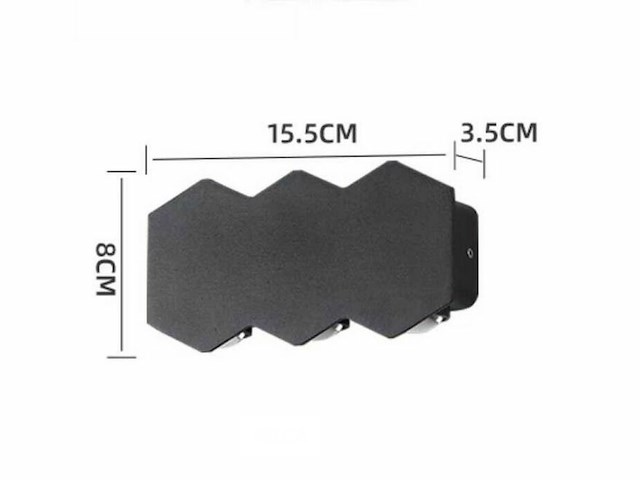 Bidirectionele led wandlamp sw 51-3 - 6w - ip54 - zwart (x4) - afbeelding 4 van  5