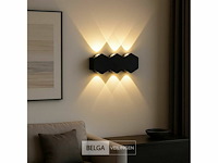 Bidirectionele led wandlamp sw 51-3 - 6w - ip54 - zwart (x8) - afbeelding 2 van  5