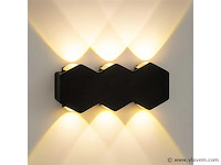 Bidirectionele led wandlamp sw-51-3 – 6w – ip54 – zwart (x4) - afbeelding 2 van  4