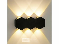 Bidirectionele led wandlamp sw-51-3 – 6w – ip54 – zwart (x4) - afbeelding 3 van  5