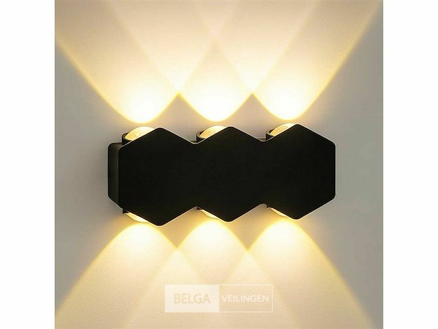Bidirectionele led wandlamp sw-51-3 – 6w – ip54 – zwart (x4) - afbeelding 3 van  5