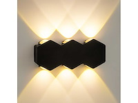 Bidirectionele led wandlamp sw-51-3 – 6w – ip54 – zwart (x8) - afbeelding 1 van  2