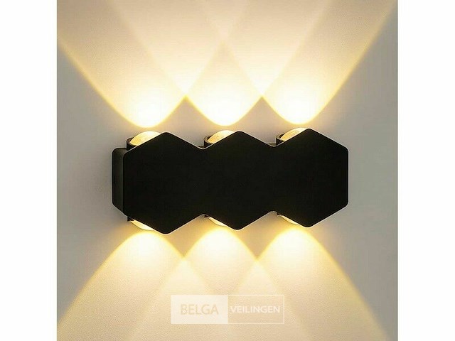Bidirectionele led wandlamp sw-51-3 – 6w – ip54 – zwart (x8) - afbeelding 3 van  5